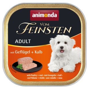 ANIMONDA Vom feinsten classic konservsööt täiskasvanud koertele kodulinnu- ja vasikalihaga 150 g