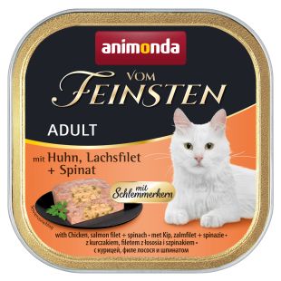 ANIMONDA Vom feinsten schlemmerkern konservsööt täiskasvanud kassidele kanaliha, lõhefilee ja spinatiga 100 g