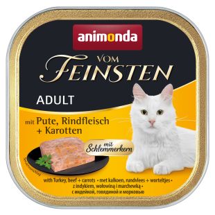 ANIMONDA Vom feinsten schlemmerkern konservsööt täiskasvanud kassidele kalkuni-, veiseliha ja porganditega 100 g