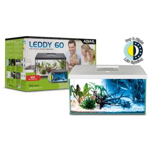 AQUAEL Akvaariumi komplekt LEDDY 60 60x30x30 cm, 54l, valge