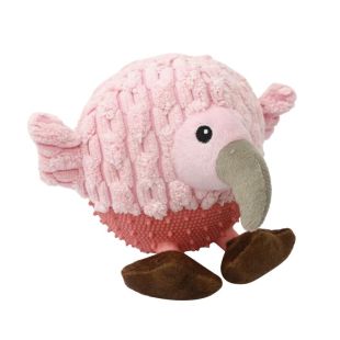 MISOKO игрушка для собак, округлая птица, плющевая, розовая 17 cм