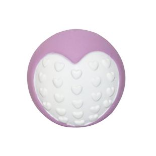 MISOKO Koera mänguasi, pall südamete fragmentidega lateks, lilla/valge, 6.35 cm