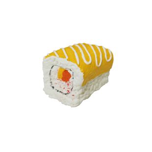 MISOKO Koera mänguasi, sushi kujuga lateks, kollane, 4.4 cm