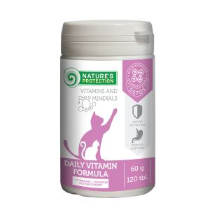 NATURE'S PROTECTION täiskasvanud kasside toidulisand immuun- ja seedesüsteemi toetuseks 120 tbl, 60 g