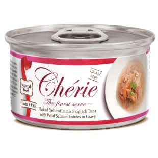 CHERIE Signature Gravy Täiskasvanud kasside konservtoit tuunikala ja lõhega kastmes 80 g