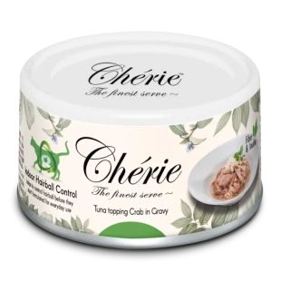 CHERIE Konserveeritud kassitoit karvapusade vastu,  tuunikala ja krabidega kastmes 80 g