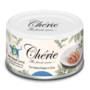 CHERIE Konserveeritud kassitoit karvapusade vastu,  tuunikala ja ahvenaga kastmes 80 g