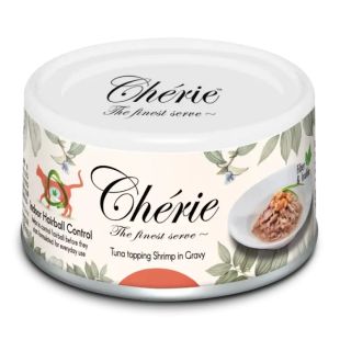 CHERIE Konserveeritud kassitoit karvapusade vastu,  tuunikala ja krevettidega kastmes 80 g
