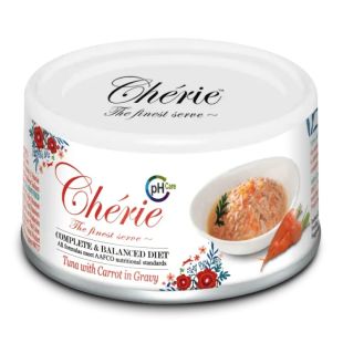 CHERIE Konserveeritud kassitoit kuseteede tervise toetamiseks, tuunikala ja porgandiga kastmes 80 g