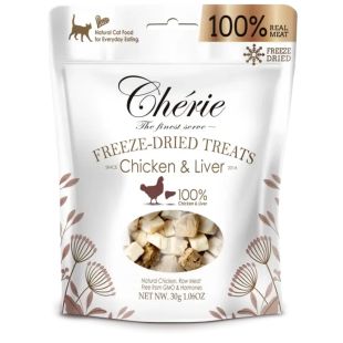 CHERIE Kasside maiustus, külmkuivatatud kanaliha ja kanamaks 30 g
