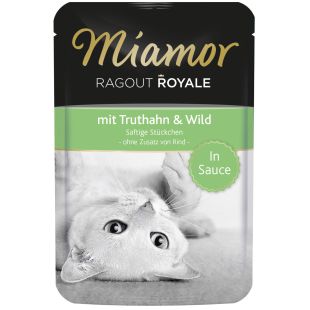 FINNERN MIAMOR Ragout консервированный корм для взрослых кошек, с индейкой и дичью 100 г x 22