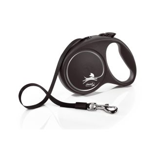 FLEXI Black Design jalutusrihm L, max 50 kg, 5 m, lint, must