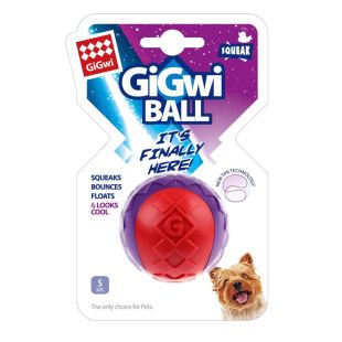 GIGWI Koera mänguasi - piiksuv pall punane / lilla, S, 1 tk