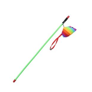 HIPPIE PET Kassi mänguasi, õng hiirega erinevaid värve, 47 cm
