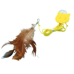 HIPPIE PET кошачья игрушка, клеющееся перо коричневое, 47 cм