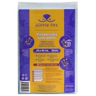 HIPPIE PET Подстилки впитывающие для собак, одноразовые 60x90 см, 1 шт. x 30