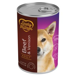 LOVELY HUNTER konservsööt täiskasvanud koertele veiseliha ja hirvelihaga  800 g