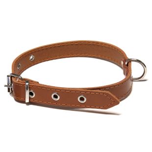 HIPPIE PET Кожаный ошейник с дырочками перфорированный, 1.8x45 cм, коричневый