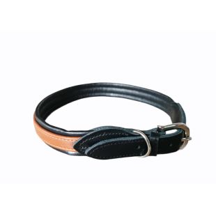 HIPPIE PET Kaelarihm ehtsast nahast 2,5 x 55 cm, must / pruun