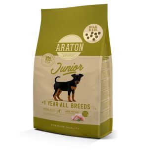 ARATON сухой корм для молодых собак всех пород, с мясом домашней птицы 3 кг