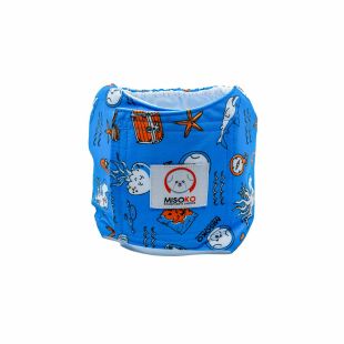 MISOKO korduskasutatavad mähkmed isastele koertele, kaheksajalamotiiviga, sinised XL-suurus, 1 tk.