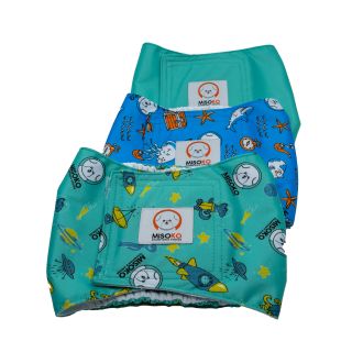 MISOKO korduskasutatavate mähkmete komplekt Treasure isastele koertele XL-suurus, 3 tk.