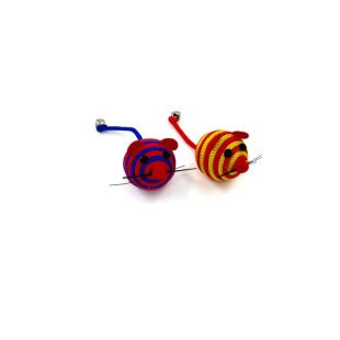 HIPPIE PET игрушки для кошек, мышки, 4 см пестрые, 2 шт.