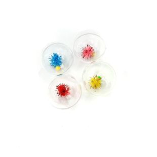 HIPPIE PET Kassi mänguasi, pallid, 4,5 cm läbipaistvad, 4 tk.