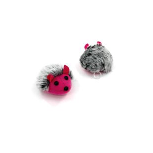 HIPPIE PET игрушка для кошек, мышка с мячиками, 3 шт. cерая/розовая