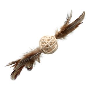 HIPPIE PET игрушки для кошек, мячики, с перышками и шариком 14 см