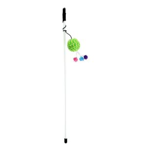 HIPPIE PET Kassi mänguasi, õng, pallidega, 46 cm roheline
