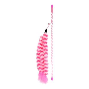 HIPPIE PET Kassi mänguasi, õng, sulega, 42 cm roosa
