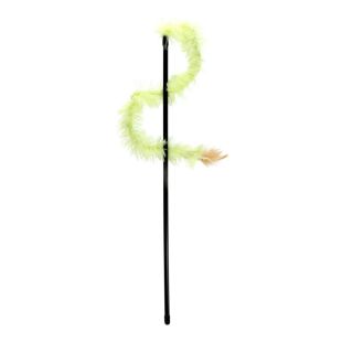 HIPPIE PET Kassi mänguasi, õng, sulega, 48 cm kollane