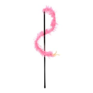 HIPPIE PET Kassi mänguasi, õng, sulega, 48 cm roosa