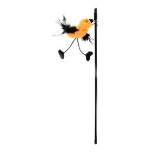 HIPPIE PET Kassi mänguasi, õng, linnuga, 48 cm oranž