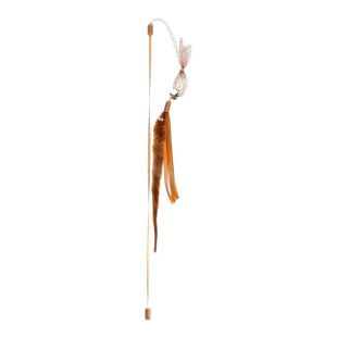 HIPPIE PET Kassi mänguasi, õng, sulega, 48 cm pruun