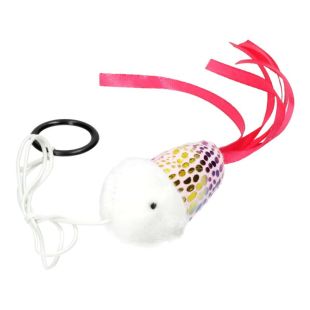 HIPPIE PET игрушка для кошек, рыбка, со шнурком, 7,5 cм розовая