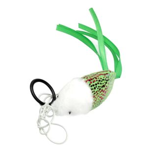 HIPPIE PET игрушка для кошек, рыбка, со шнурком, 7,5 cм зеленая