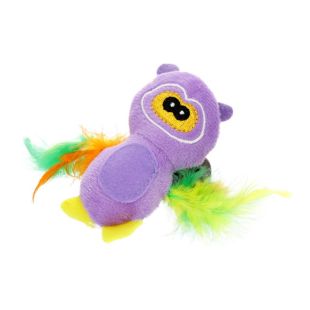 HIPPIE PET игрушка для кошек, сова, 10 cм фиолетовая