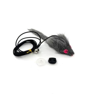 HIPPIE PET игрушка для кошек, мышка с веревочкой, 8 см  серая