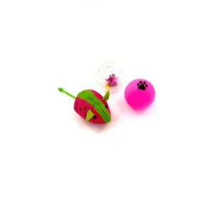 HIPPIE PET игрушка для кошек, мышка c мячиками, 3 шт. розовая/зеленая