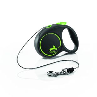 FLEXI Black Design jalutusrihm- nöör XS, max 12 kg, 3 m, nöör, roheline