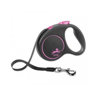 FLEXI Black Design Lindi-jalutusrihm M, max 25 kg, 5 m, lint, roosa