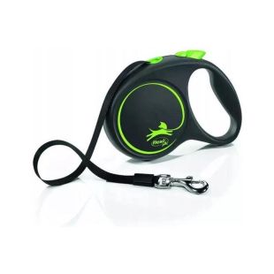 FLEXI Black Design Lindi-jalutusrihm M, max 25 kg, 5 m, lint, roheline