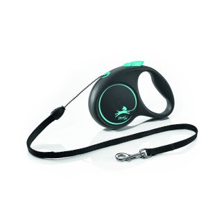 FLEXI Black Design jalutusrihm- nöör S, max 15 kg, 5 m, nöör, sinine