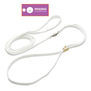MISOKO поводок-ринговка для собак, с вертушкой, 1 cм, одной длины белый