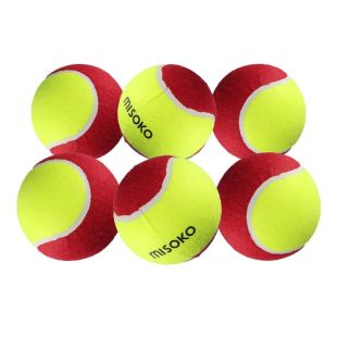 MISOKO Koera mänguasi, tennisepallid, 4 cm, 6 tk kollane/punane