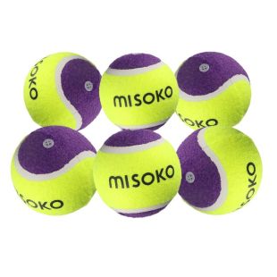MISOKO Koera mänguasi, tennisepallid, heliga, 4 cm, 6 tk kollane/lilla