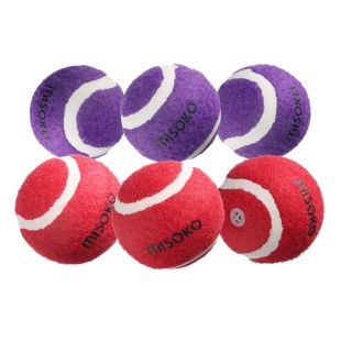MISOKO игрушка для собак, косточки, со звуковым чипом, 4,5 cм, 6 шт фиолетовые/красные