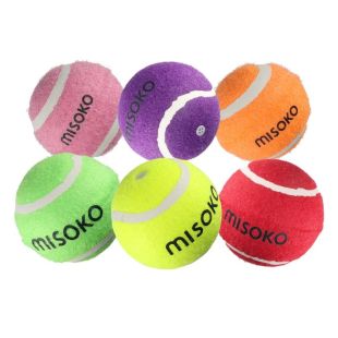 MISOKO игрушка для собак, теннисные мячики, зо звуковым чипом, 6 cм, 6 шт. разноцветные